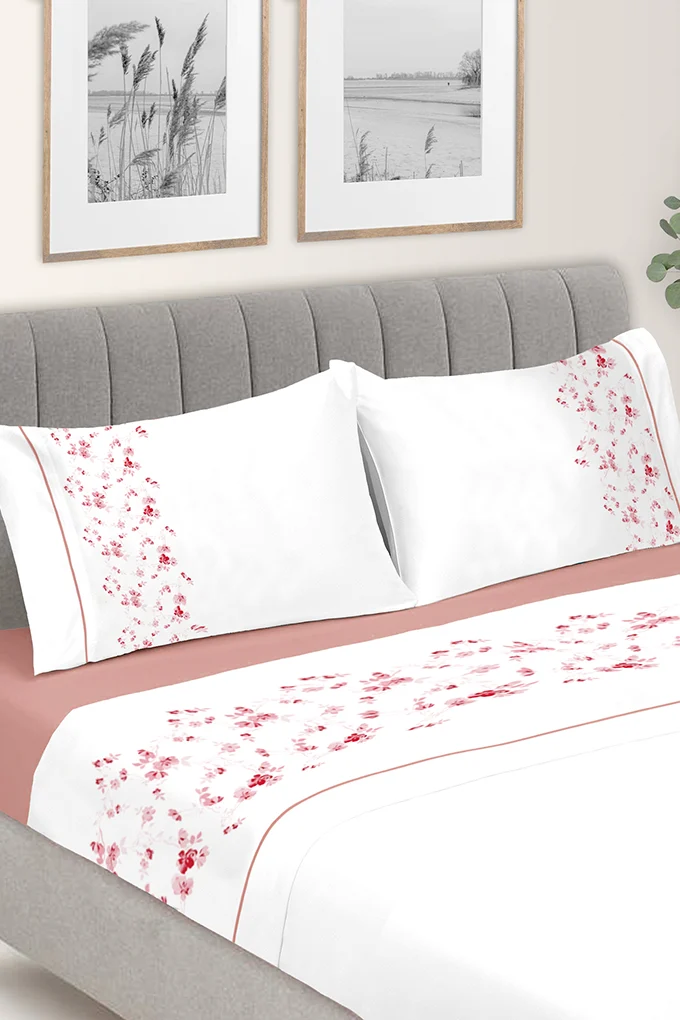 Bella 4: Parure de lit imprimée en coton avec drap-housse