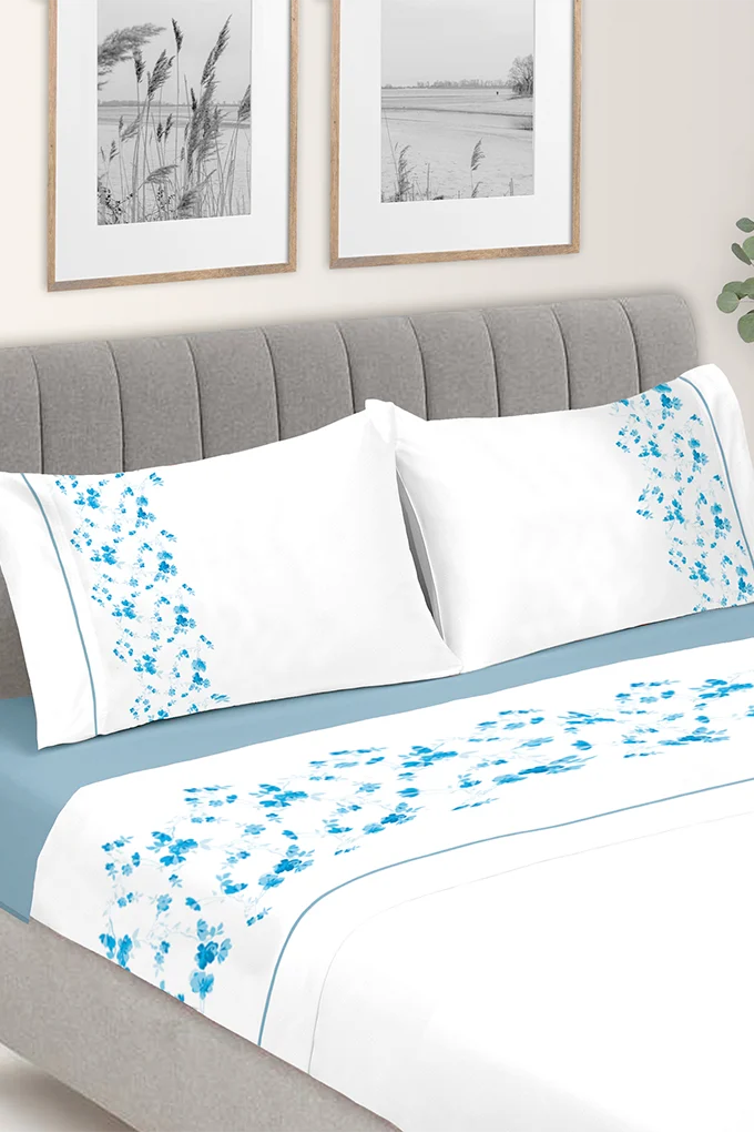 Bella 4: Parure de lit imprimée en coton avec drap-housse