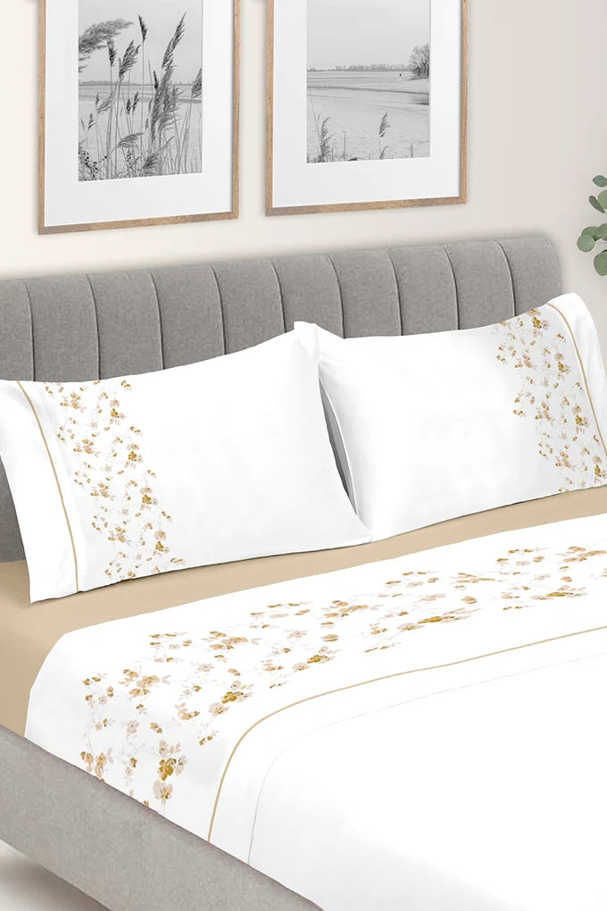 Bella 4: Parure de lit imprimée en coton avec drap-housse