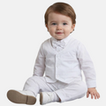 Ensemble Baptême Bébé 3 Pièces — Élégance Blanche KH112