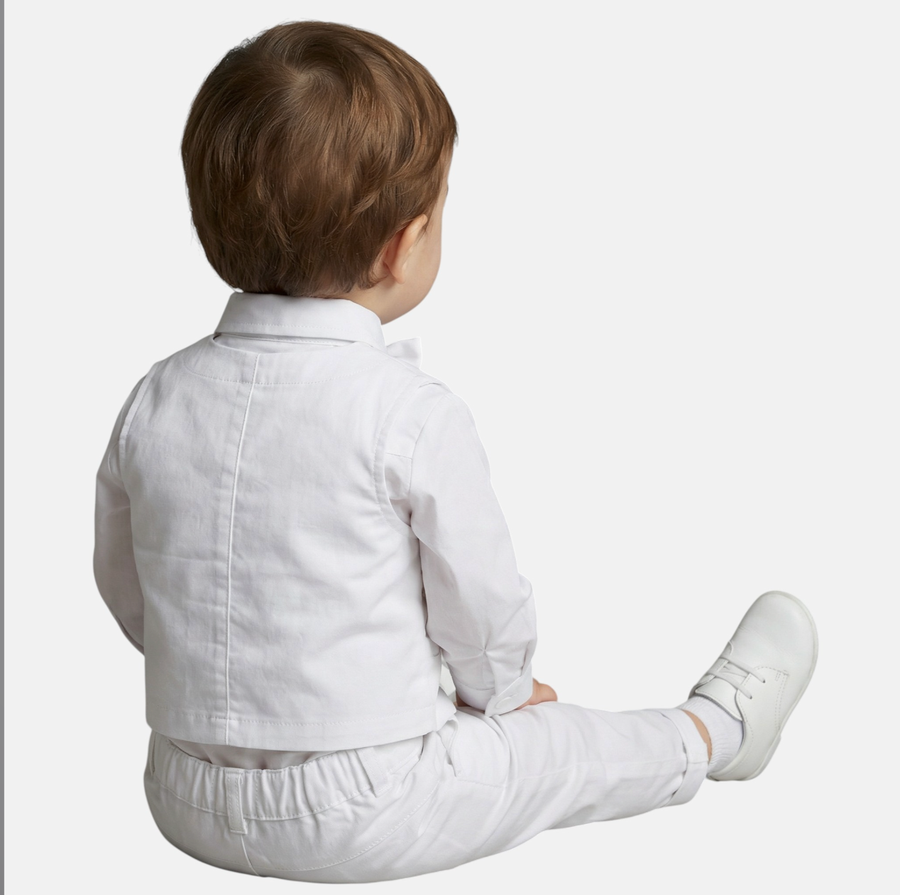 Ensemble Baptême Bébé 3 Pièces — Élégance Blanche KH112