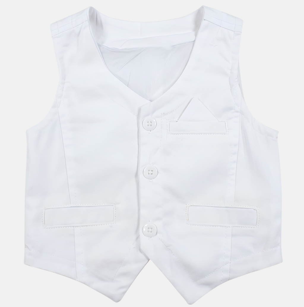 Ensemble Baptême Bébé 3 Pièces — Élégance Blanche KH112