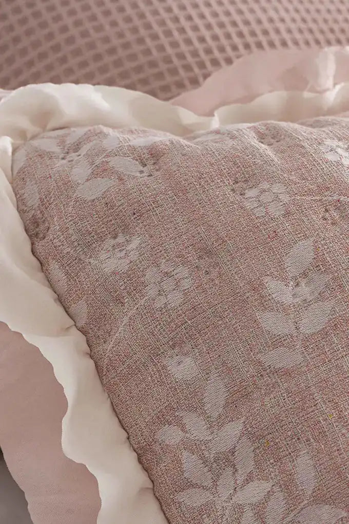 Hibiscus en jacquard rose